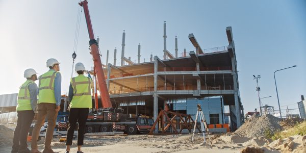 team of Specialists Inspect Industrial Build