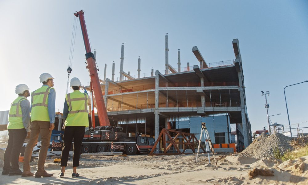 team of Specialists Inspect Industrial Build